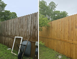 Fence Wash Before and After